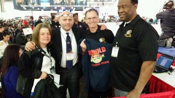 AroundtheOPA's tweet image. Ron &amp;amp; Angie Hache, @Canuckmuscle Winston Roberts and team IFBB Italy before #prejudging