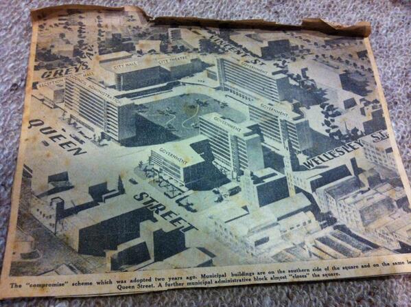 aw_nz's tweet image. 1950/60s Planned civic square, with both @CivicTheatreAkl and @THE_EDGEevents Town Hall got rid of.