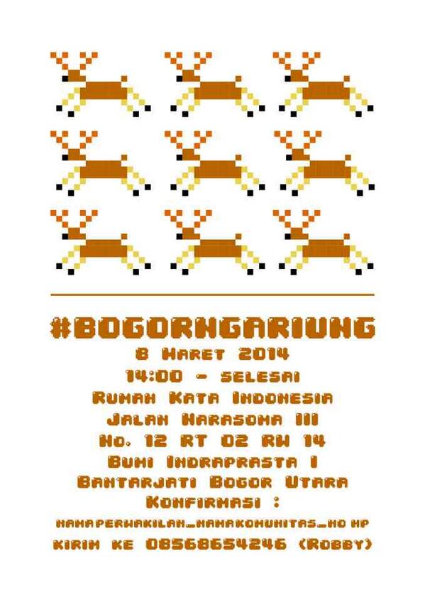 Terimakasih kepada kawan2 <a href="/247ArtSpace/">247</a> yang sudah membuat pamplet #BogorNgariung. Indahnya saling membantu : )