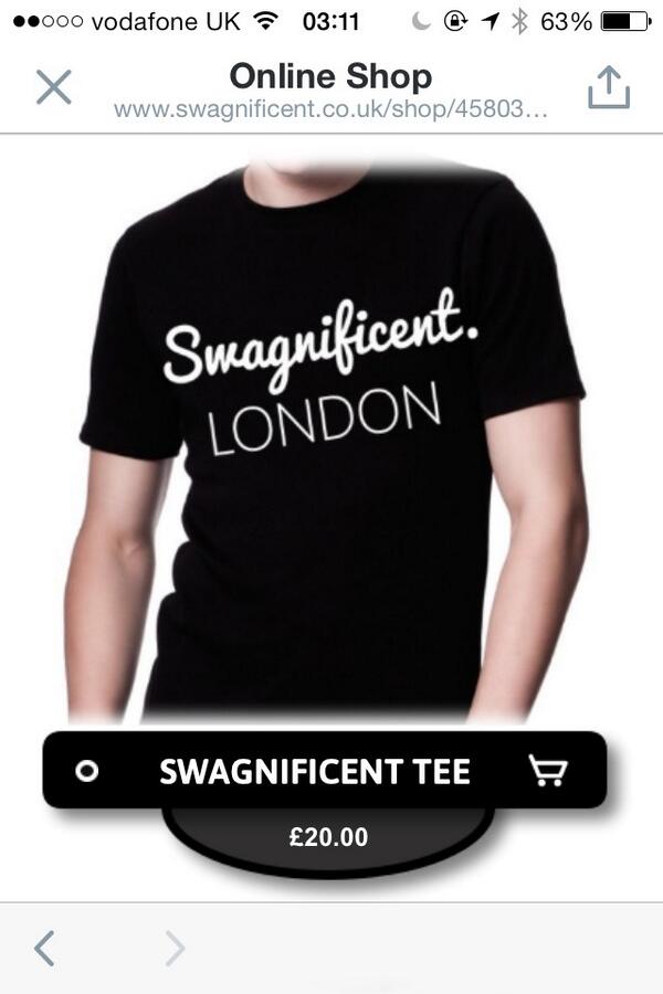 Original Swagnificent London Tee In Black!