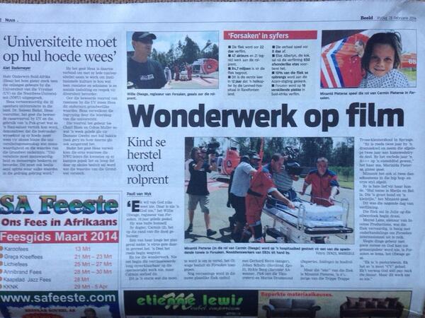 Forsaken die nuwe film artikel in beeld gister!