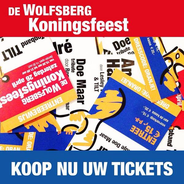 Kaarten zijn nu verkrijgbaar bij de receptie van de Wolfsberg, Bruna Groesbeek en the Read shop Malden!