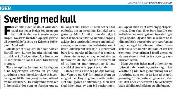 Rotevatn's tweet photo. Særs hyggjeleg leiarartikkel i Dagens Næringsliv i dag: http://t.co/vghDcmBxiM
