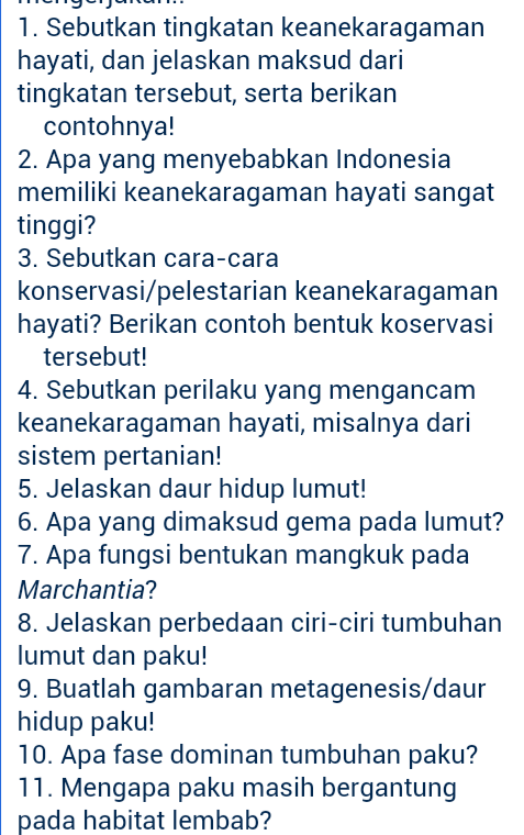 X_1class's tweet photo. SOAL LATIHAN BIOLOGI [1] http://t.co/vegGCWPBpU