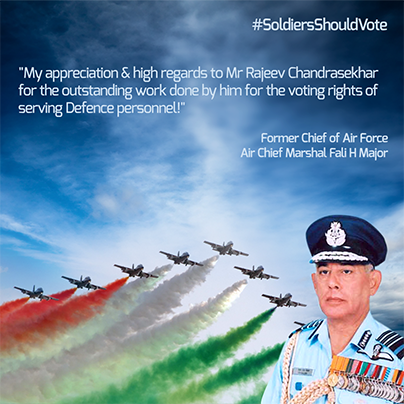 RajeevRC_X's tweet photo. Former Chief of Air Force, Air Chief Marshal Fali Major supports #SoldiersShouldVote @Change.org http://t.co/oxBc2QuCfO