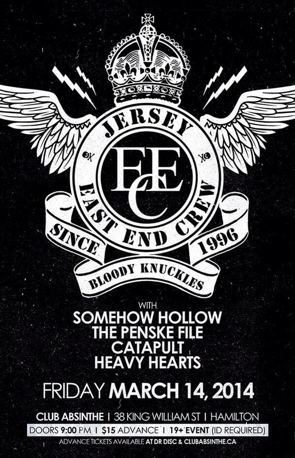 Friday March 14th <a href="/SomehowHollow/">Somehow Hollow</a> will be cranking out some new jams @ClubAbsinthe. Come check it out!