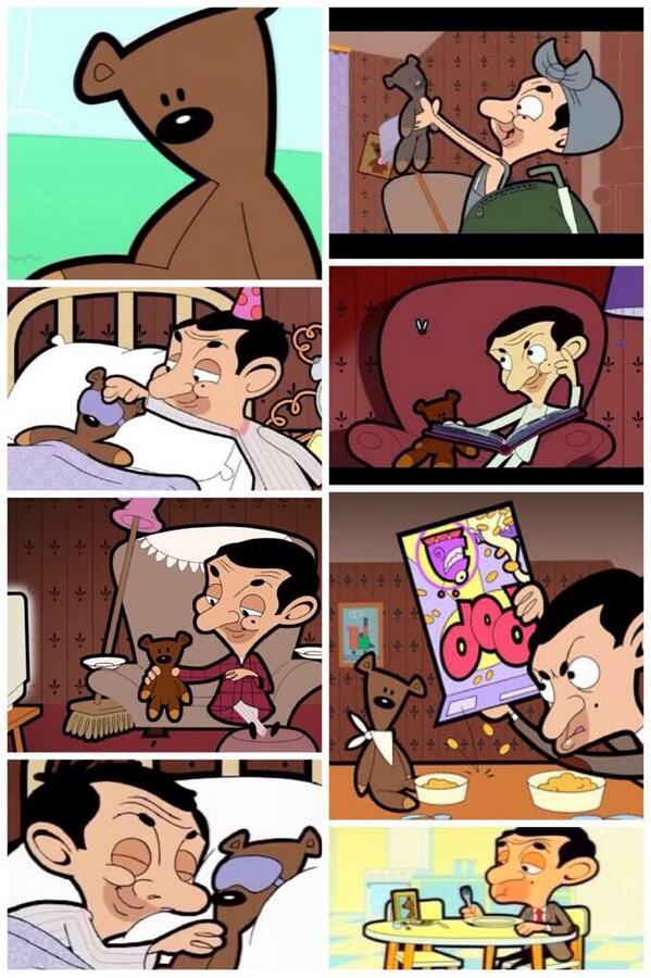 AranLSR's tweet photo. Mr bean gives love even though teddy doesn't give love back.This is wht i want, give love no matter what circumstance http://t.co/EdR2KvODXv