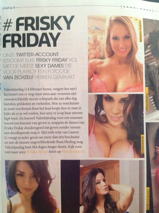 Here's my little feature in Playboy Netherlands ❤️ http://t.co/RfSddOWFUs<a href="/tag/friskyfriday"class="tags"><span>#friskyfriday</span></a>