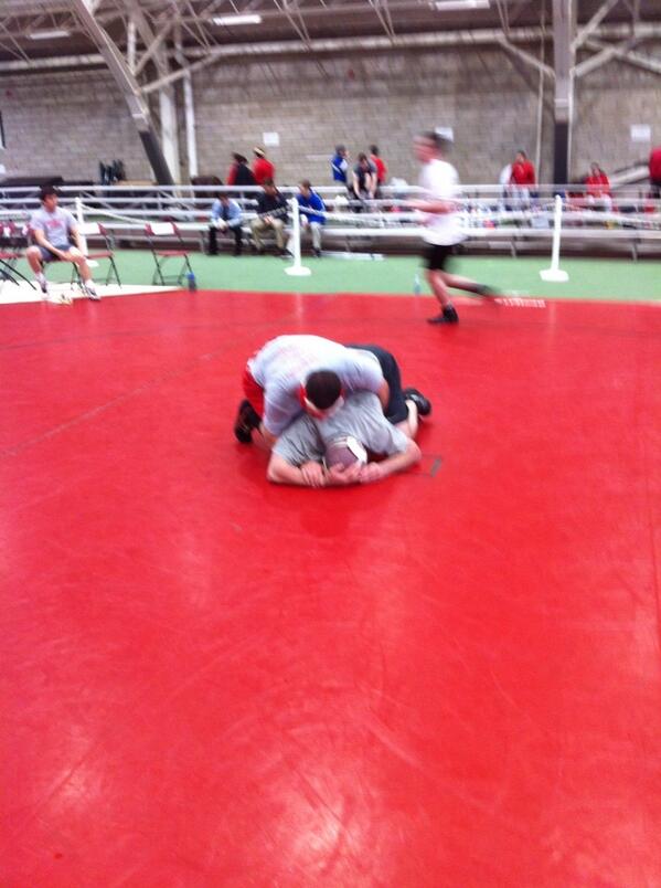 BSU hvwt and #2 seed Rick Caruso warms up for Northeast Regional