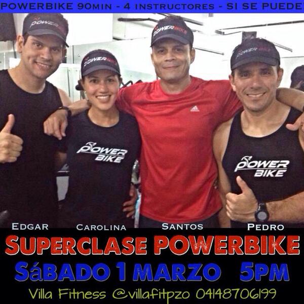 Subwaycaroni's tweet photo. Hoy sábado 1ro marzo 5pm SUPERCLASE #powerbike en @villafitpzo (4 instructores) @santosgomez2 @PSUMOZA @DjEdgarZ http://t.co/nwdNAquMZS