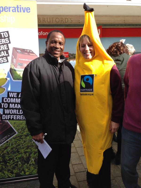 InfinitySoaps's tweet image. Peter from St Lucia promoting fairtrade in Exeter #fairtrade #exeter