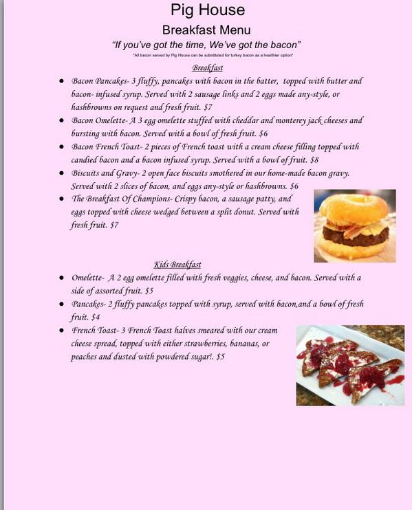 ThePigHouse's tweet image. Our breakfast menu