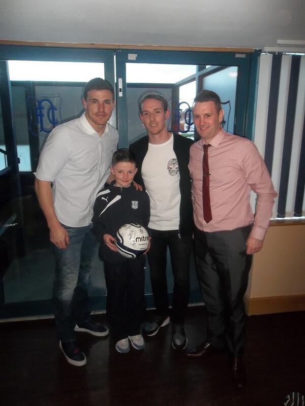 Brankin Decorators - today's Match Ball Sponsor - receiving their signed ball in the Legends Lounge #thedee
