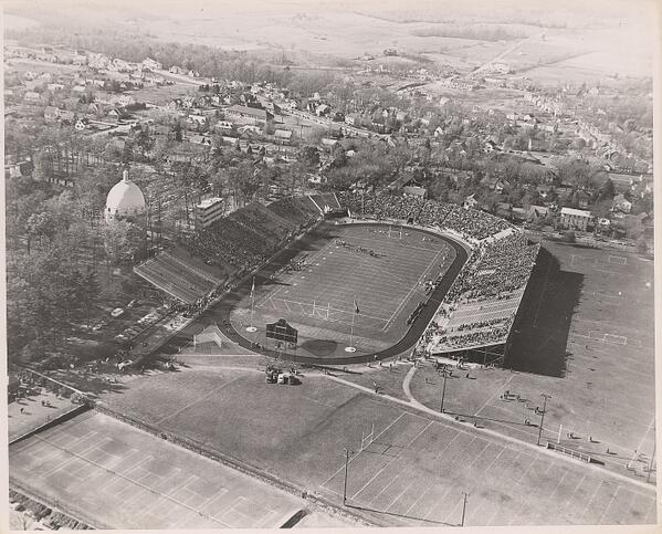 NCAACathedrals's tweet photo. Great pic of @PennStateFball's Beaver Stadium at its original site (c. 1940) before it was moved to its current site. http://t.co/IC2Ye3eqzR