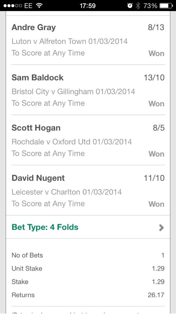 Cheers <a href="/simondawkins23/">Simon Dawkins</a> , stuck in Nugent as well, gutted I didn't have much on it. Will pay for tonight's takeaway!