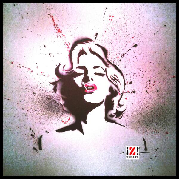zapata_painter's tweet image. Blonde du soir... #pochoir © Zapata ¡Z!