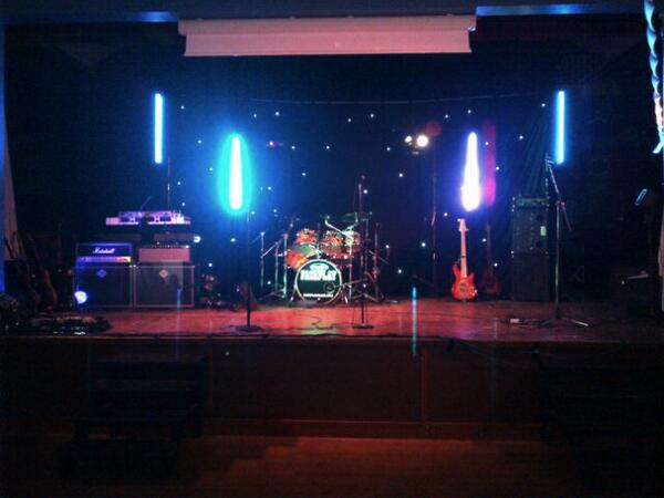 Nice big stage in Bruton tonight, rockin the laptop tunes before the gusts arrive #rudimental #fairplayband