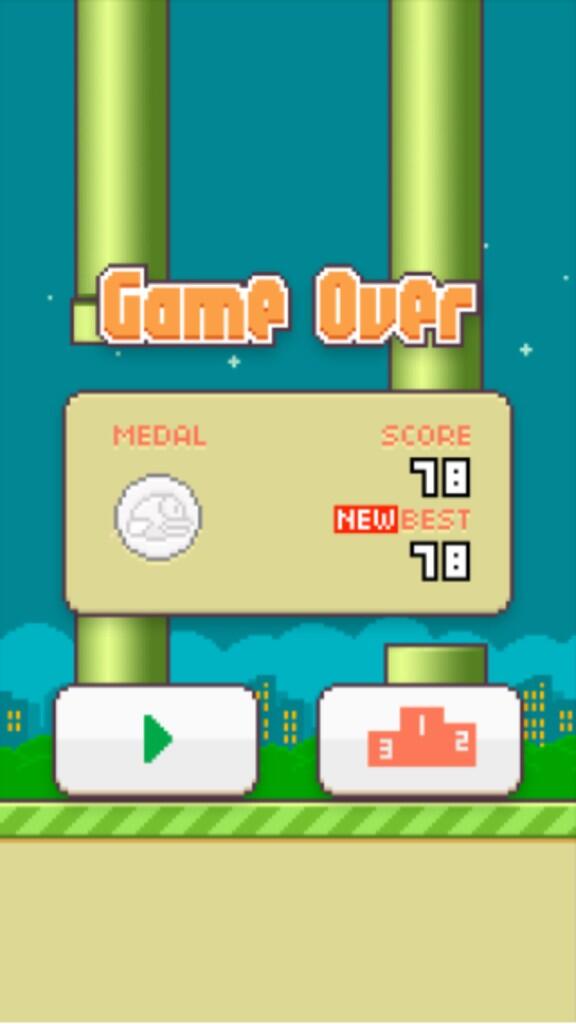 arlette_712's tweet photo. Finally beat my high score
hate this game as much as I love it #flappybird http://t.co/2G39e9kCZd