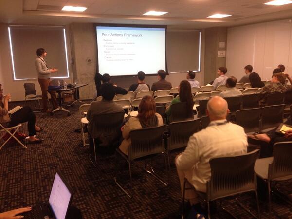 nealcabage's tweet photo. Simone speaking at Productcamp.la #pmala http://t.co/cTvHWhmGXV