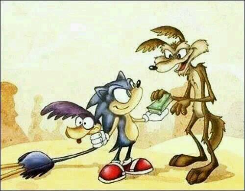Elsigi503's tweet photo. porfin atraparon al corre-caminos pero con ayuda de sonic :$ http://t.co/zSK5WKJut9