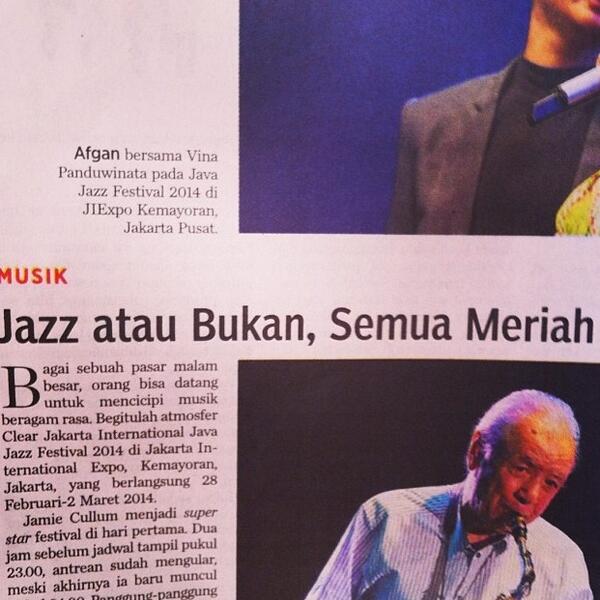 inialmiraa's tweet photo. Oom @PeterGontha ini gimana nih? Please don't loose that jazziness in Java Jazz... (From Kompas) http://t.co/TfznajTjmH