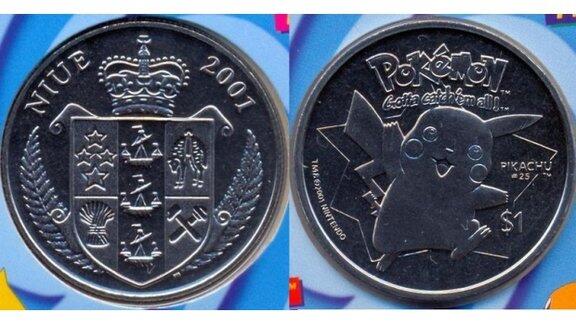 TEZonTW's tweet image. The South Pacific island of Niue put Pikachu on the back of their one dollar coin.