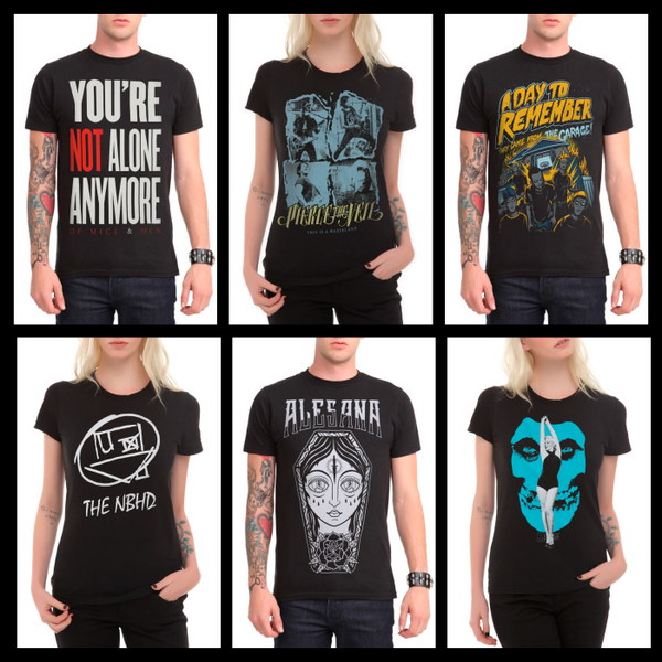hot topic band tees