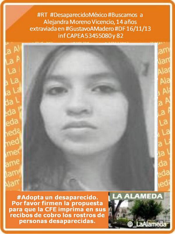 #TeBuscamos ALEJANDRA MORENO VICENCIO 14 años   16/11/13  #GAM #DF   <a href="/LaAlamedaDFI/">LaAlamedaIztapalapa</a> <a href="/gamadero/">gamadero</a>    #DesaparecidosMéxico