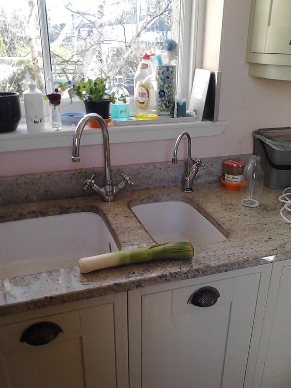 scubeydo's tweet photo. Other half not happy this morning when I told him there was a leak in the kitchen:-) http://t.co/ruu1NiupkR