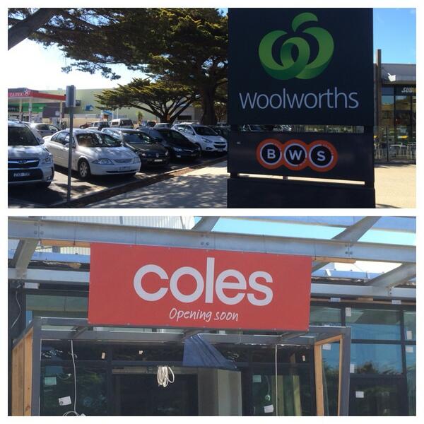 JM_discover's tweet photo. Supermarket wars Cowes Phillip Island: Coles moves 200m up street opposite Woolies @brendenwood @P_Maddison_GDA http://t.co/WX3w6Gh3hB