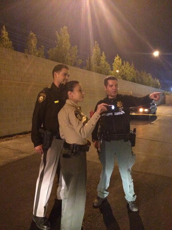 LVMPDExplorers's tweet photo. Showing the path of a suspect vehicle to #CSI. This and much more seen on tonight's ride along! #ExploreMetro http://t.co/i5AK1wFOEx
