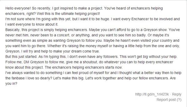 ProjectHelpFans's tweet image. I'd like to start a contest soon for winning some Greyson merch! our last one didn't go to well... RT!