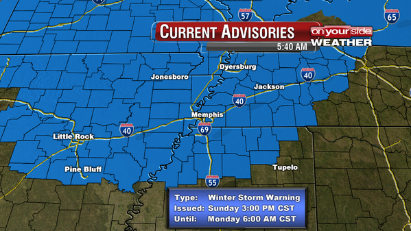 #WinterStormWarning in effect for all of the #WREG <a href="/3onyourside/">WREG News Channel 3</a> viewing area as of 3PM today.