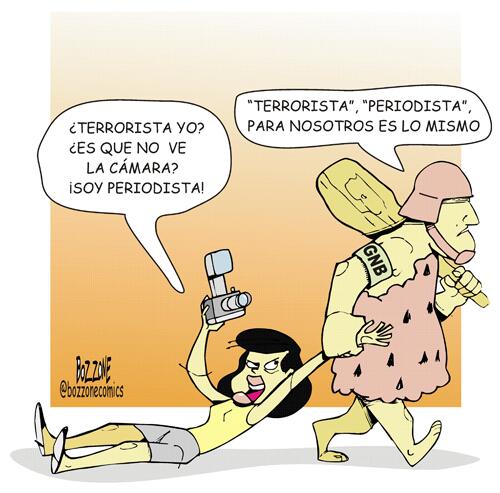 mruizsilvera's tweet image. 76 periodistas víctimas de la #RepresiónEnVenezuela RT @el_carabobeno: Caricatura de @BOZZONECOMICS de este domingo