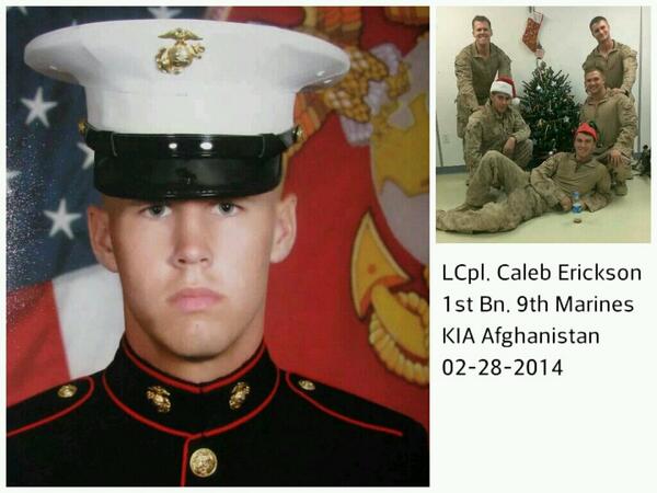 360WiSE's tweet image. He died for Us! Cpl. Caleb Erickson, killed in Afghanistan last Friday.. Marine. 12/5  Please Follow @MsIntervention