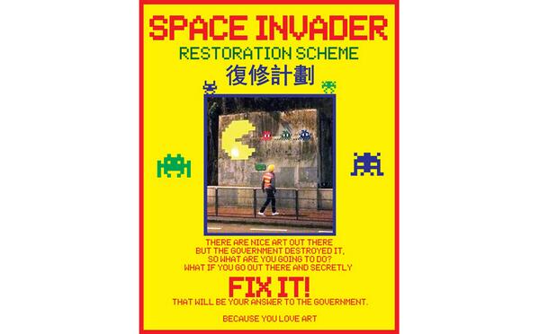 streetstuff's tweet image. Invader's works have been removed from Hong Kong. So the citizens are fighting back. bit.ly/1hxA73H