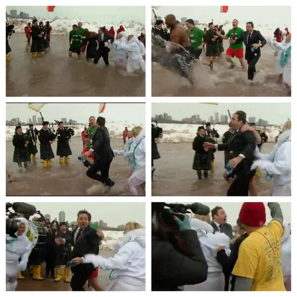 Haha! <a href="/jimmyfallon/">Jimmy Fallon</a> takes the #PolarPlunge like a champ! It looks cold Jimmy!! 😂 His face says it all! <a href="/FallonTonight/">The Tonight Show</a>
