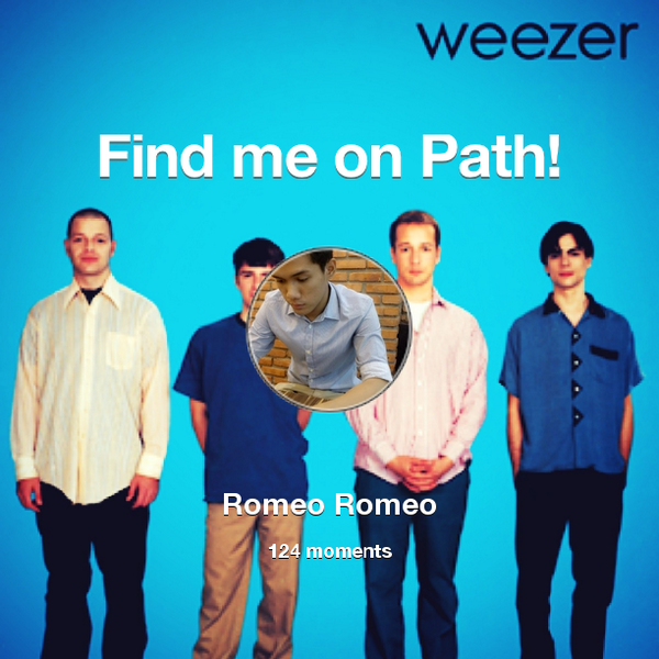 Romeo6689's tweet photo. I've shared 124 memories with my friends on #Path - see them now at http://t.co/yHhvQVJgI3! #thepersonalnetwork http://t.co/W7IbcUvokN
