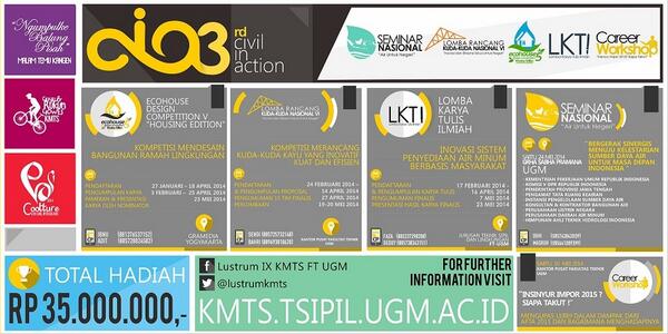 CivilInAction4's tweet image. Teknik Sipil UGM presents LOMBA &amp;amp; KOMPETISI dalam Civil In Action. More Info: kmts.tsipil.ugm.ac.id @ArchitectureUPI