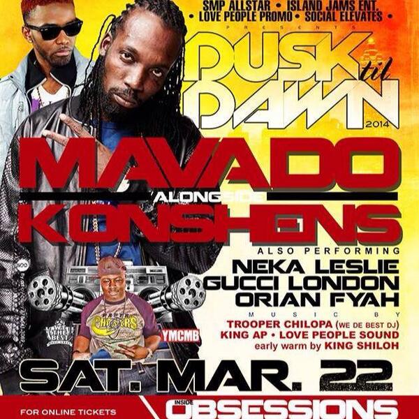 AtlObsessions's tweet photo. Mavado and Konshens on the same stage 3/22!!! Hope we have enough room... 
Tickets Goin' Fast! http://t.co/yIofY587CZ http://t.co/GUrDeddMkq