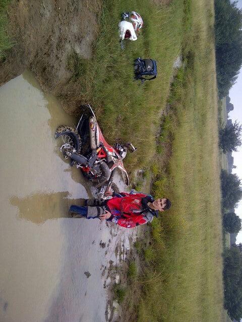 Stuck in the South today. Mud like quicksand. My son not helping much!