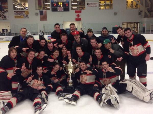 StagsHockey's tweet photo. @Buccigross how about some love for Fairfield hockey beating the #1 seed for the Emperor's Cup! #cawlidgehawkey http://t.co/a0A5oeI3iO