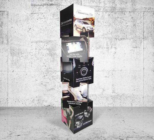 DMGSolutions's tweet image. Stackable Cubes for the all new SantaFe. For all your 3D Point of sale design &amp;amp; print visit dmgsolutions.com.au