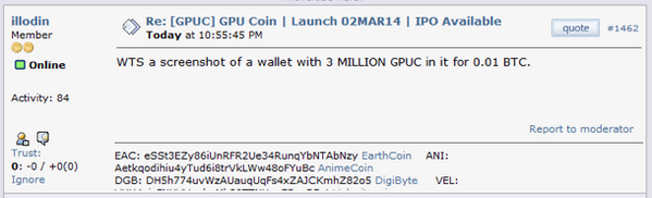 PatCrypt's tweet image. This made me chuckle after the #GPUCoin fail launch