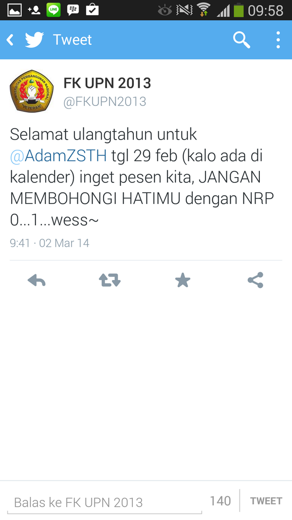 FK UPN 2013 tweet media