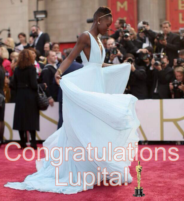 2014's Best Supporting Actress Academy Award Winner: LUPITA NYONG'O!! -Team 
LN #LupitaNyongo #Oscars #12YearsASlave