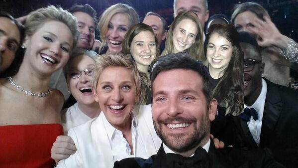 lov3hill's tweet photo. Havin a great time with our girl Ellen! @TheEllenShow  @ThereThereCatie  @iigalz #wishtherewasmorepizza http://t.co/SkuAJZqack