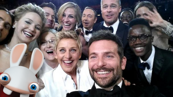 RabbidsOfficial's tweet photo. Rabbids were at the #Oscars too! #selfie http://t.co/XD3SS6aH8a