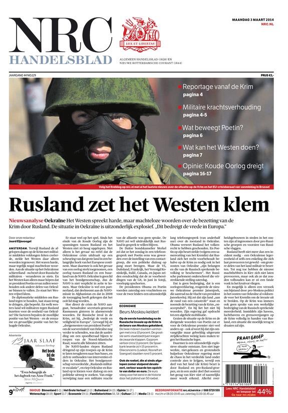 nrc's tweet image. Lees vandaag in NRC Handelsblad: Rusland zet het Westen klem digitaleeditie.nrc.nl/digitaleeditie…