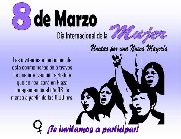 MichelleConce's tweet image. Conmemoraremos el Día de la Mujer, Unidas por una Nueva Mayoría! Invitamos a todas y todos a participar!!! RT